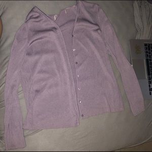 light purple cardigan sweater